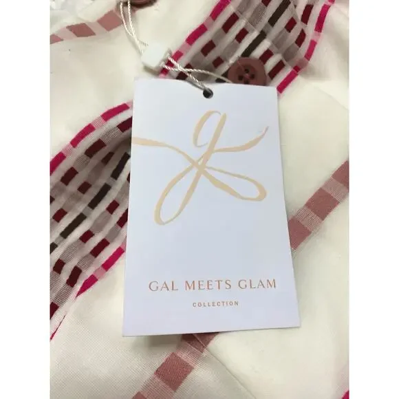 GAL MEETS GLAM Ashton Striped Square Neck Dobby Sundress Sundress NWT US 10 - Picture 10 of 10